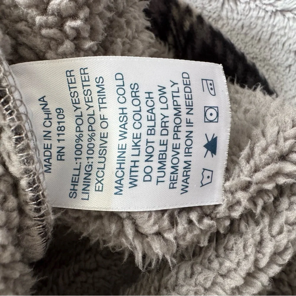 Smith’s Work Wear Black and Gray Plaid Men's Sherpa Lined Jacket Size XXL‎